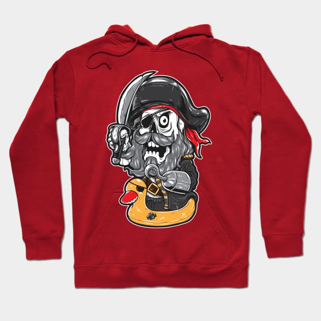 Funny Pirate On Duck Hoodie by TomCage